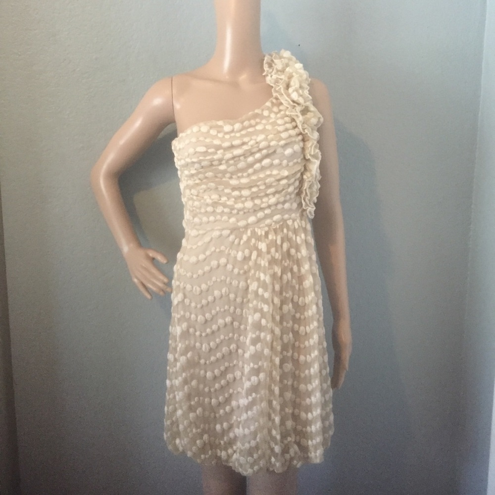 Blanc Noir Dress One Shoulder Cream Dress